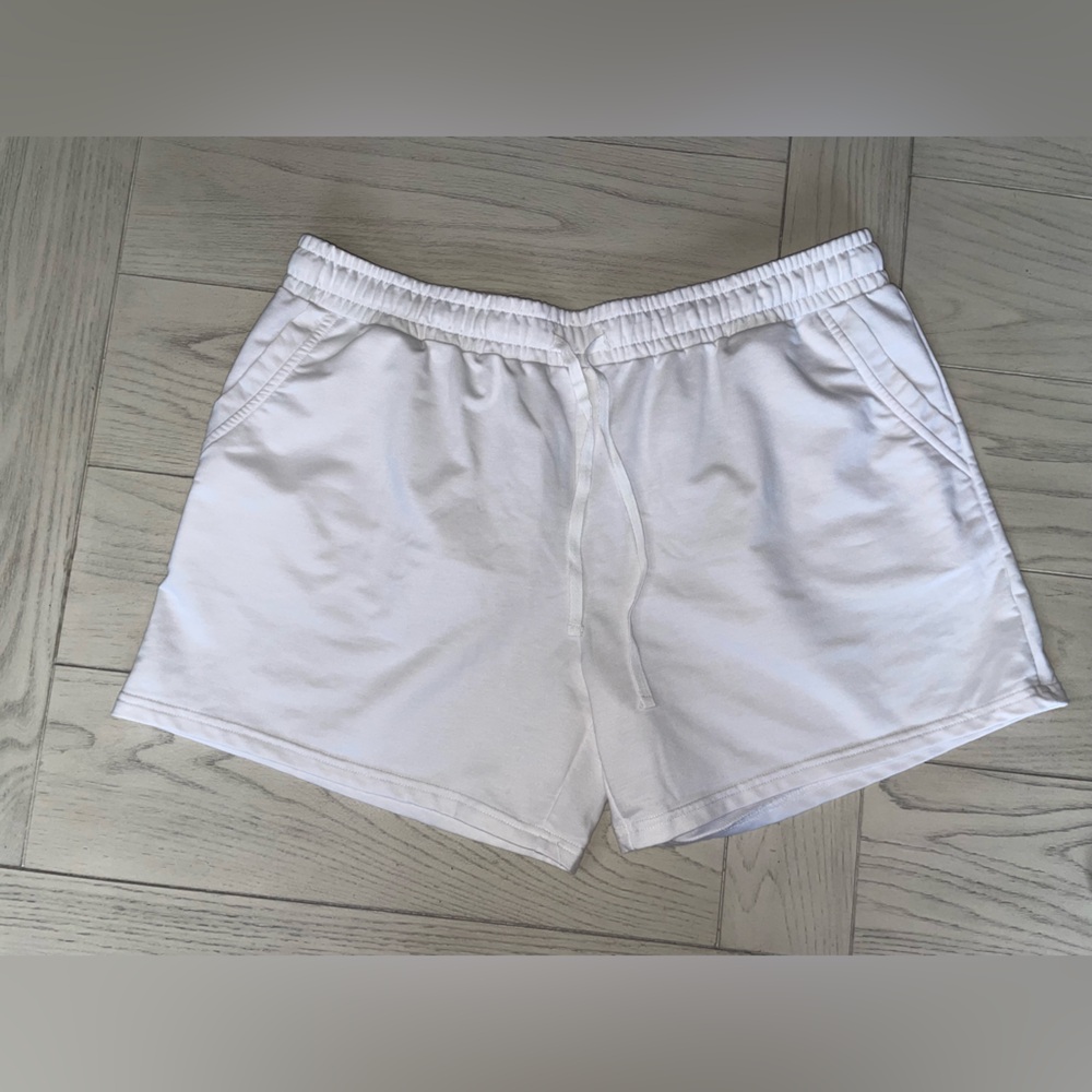 Women’s White Athletic Shorts with Elastic Waistband